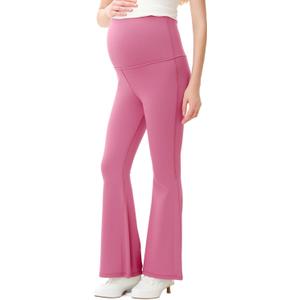 Maternity Flare Pants Over The Belly, High Waisted Stretchy Bootcut Yoga Pants, Casual Comfortable Pregnancy Work