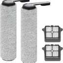 4 Pack Fits FW200300US Model, Only Floor One S7 Pro Replacement Roller Brushes & Filters Compatible with Tineco Floor One S7 Pro Cordless Vacuum Cleaner, 2 Brush Rollers 2 HEPA Filters