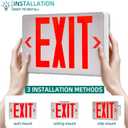Universal Red Light LED Exit Sign OSHA Commercial (White Housing+Red Letter, 2 Pack)