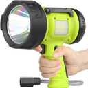 Rechargeable Spotlight Flashlight with High Lumen LED, Waterproof Handheld Bright Outdoor Spot Light Searchlight for Boating, Camping (Green)