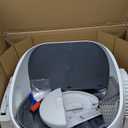 Open Top Automatic Litter Box, Odor Control, Ready to Use, Self Cleaning Litter Box, Large Capacity with APP Control and Safety Sensor, Ellenpent, with Trash Bags/Waterproof Mat/Litter Mat (White)