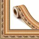 65.6FT Gold Bulletin Board Border Trim Roll, 3 Inch Wide Decorative Edge for Classroom Walls, Picture Frames, Posters, Doors, Windows & Office Decor, Classic Metallic Frame Molding Design-Vintage