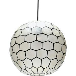 Capiz Honeycomb Ceiling Light (Black)