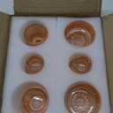 Double Sided Vintage Ribbed Taper Glass Candle Holders,Tea Candle Holder for Table Centerpieces, Wedding Decorations and Dinner Parties (Orange Pink, 6 PCS)