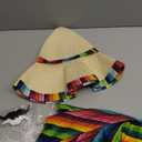 Yahenda Western Costume Set 5 Pcs Fiesta Outfit Serape Poncho Sombrero Hat Sunglasses Mustache Cinco De Mayo Dress Small Size (35 x 23'')