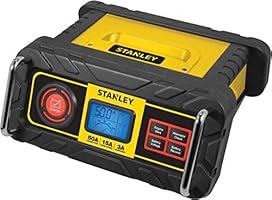 STANLEY BC50BS Fully Automatic 50 Amp 12V Bench Battery Charger/ Maintainer with 50A Engine Start, Alternator Check, Cable Clamps
