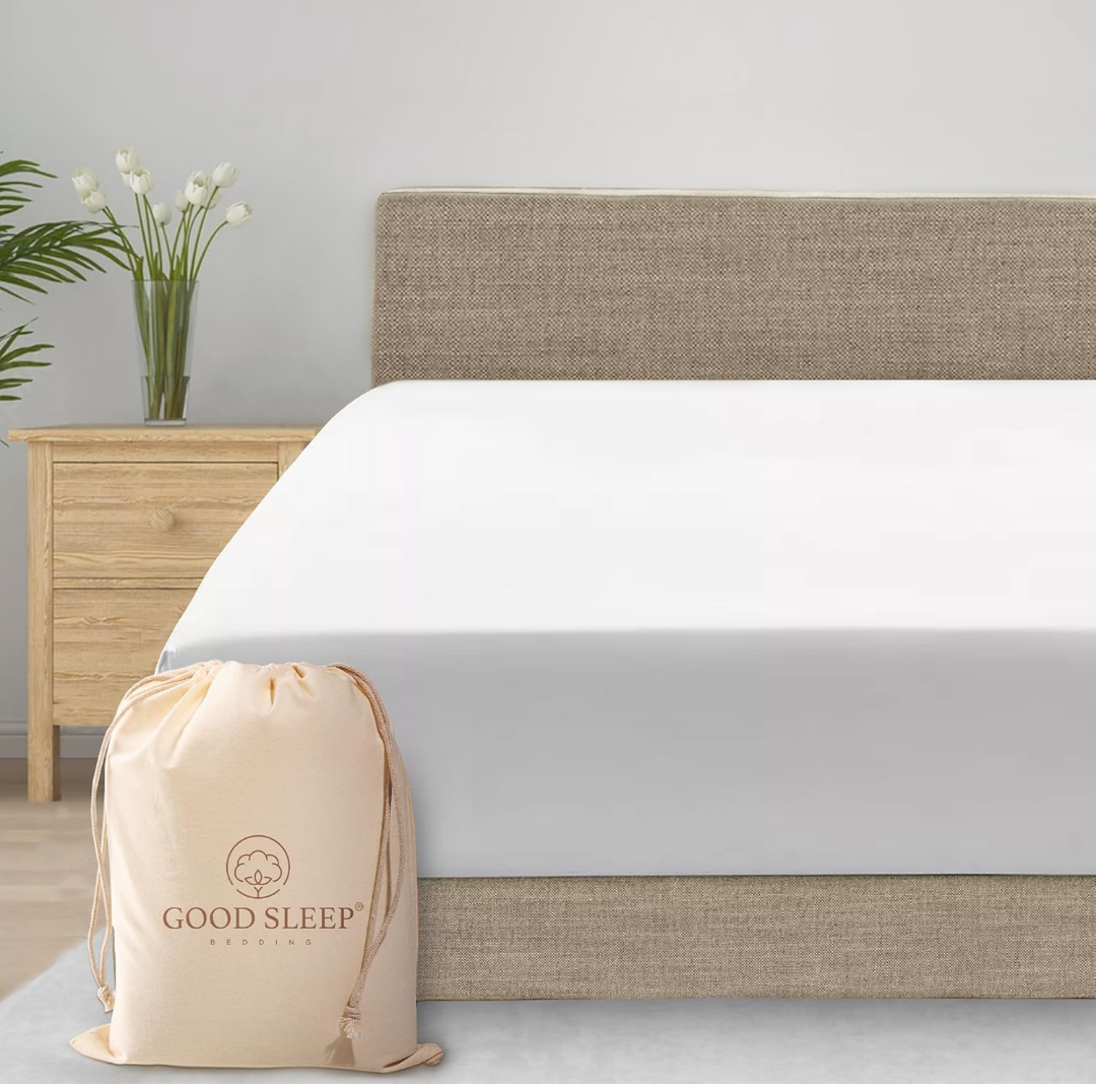 Good Sleep Egyptian Cotton Fitted Queen Sheet - Soft, White