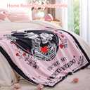 Janzza Romantic Love Blanket - Light Pink Throw Blanket for Men Women Girlfriend Boyfriend Couple, I Love You Gift for Him/Her Wedding, Engagement, Birthday, Valentines Day 50"x 60"
