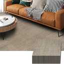 LITA Carpet Tiles Reusable 24" x 24" Squares Indoor/Outdoor, Khaki Polypropylene, 0.25" Pile Height Loop Pile, Non Slip Easy DIY Installation Peel and Stick, (18 Tiles) (72 sqft/Box)