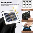 FLAME&SHADE Solar Patio Umbrella with Centre Light, 7.5 FT Black
