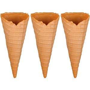 Simulated Ice Cream Crisp Cone Artificial Lifelike Ice Cream Cone Fake Food Model for Home Kitchen Cabinet Desk Shops Party Decor Sample Display Photography Props (Yellow)