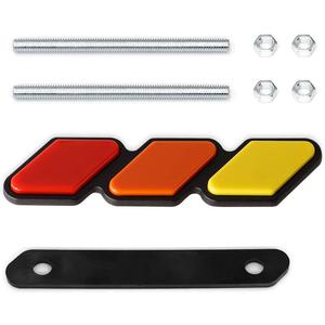 UTSAUTO Tri-Color Grille Badge Emblem Decoration Accessories Fits for Tacoma 4Runner Tundra Sequoia Rav4 Highlander Grille Badge Logo Decoration - Yellow-Orange-Red