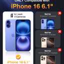 Diaclara Magnetic Designed for iPhone 16 Case, Full Body Rugged Case with Built-in Privacy Touch Sensitive Anti-Scratch Screen Protector, Upgraded [Full Camera Protection] (Ultramarine)