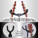 Double Guitar Stand, Portable Tripod Adjustable 2 Guitar Stand Floor for Acoustic, Bass & Electric. Dual Folding Stand for Banjo with Strap & Picks, Adjusts from 24.8" to 43.3"