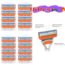 16 PCS Razor Blade Shaving Razor Blade Refills, Mens Shaving Blades Refills-Orange