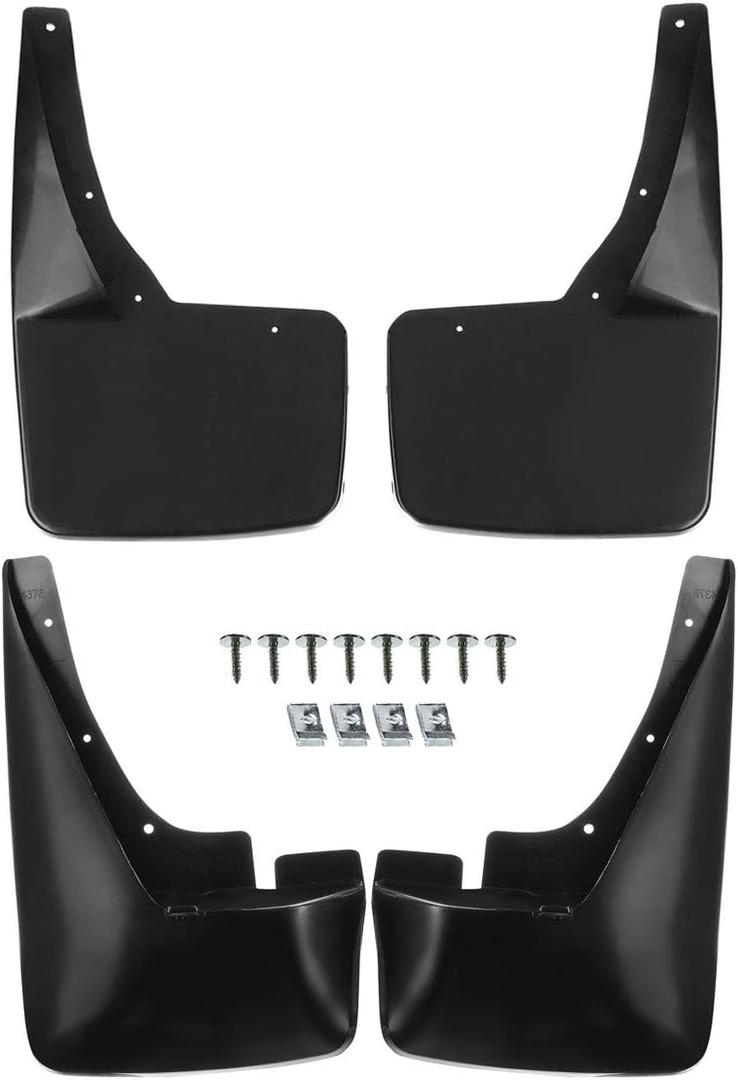 A-Premium Set of 4PCS Mud Flaps Splash Guards Mudguards Mudflaps Compatible with Cadillac Escalade, 2007-2014, with Hardware Kits Accessory, Sport Utility, Front LH RH and Rear LH RH