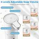 Automatic Liquid Soap Dispenser,4-Level Adjustable, Wall Mount,USB Rechargeable,12.8oz/ 380ml,Touchless Hand & Dish Soap Dispenser for Bathroom, Kitchen,Hotel, Restaurant
