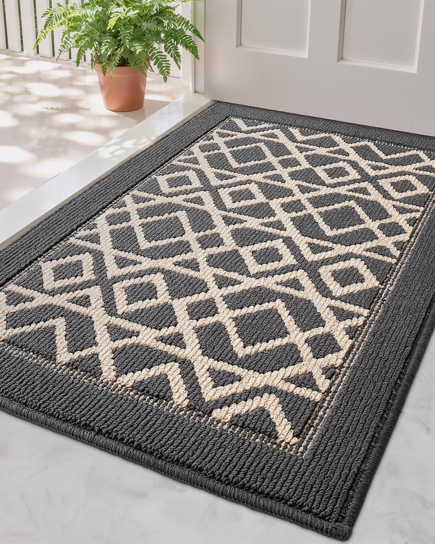 LUMI Entryway Floor Mat 24x36, Deep Mud Removal and Water Absorption, Dustproof and Wear-Resistant, Easy to Clean, Suitable for Home/Office, Dark Grey LUMI Entryway Floor Mat 24x36, Deep Mud Removal and Water Absorption, Dustproof and Wear-Resistant, Easy to Clean, Suitable for Home/Office, Dark Grey