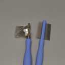 Dematting Comb for Doodles & Poodles, Dual-Sided Comb Tool for Long Curly Haired Dogs, Grooming Brush Kit for Removing Mats and Tangles, Stainless Steel, Beech Wood (Blue)