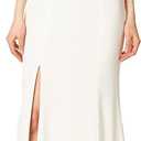 Iris Spaghetti Strap Plunging Long Dress (Medium, Off-white)