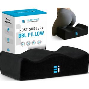 BBL Pillow After Surgery for Sitting - Brazilian Butt Lift Cushion for Driving & Home, Ergonomic Butt Shaped Pillow for Post-Op Recovery Pain Relief Support, BBL Must Haves, 17 Inches X 9 Inches X 5 Inches