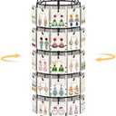 EsLuker.ly Earring Holder Organizer Rotating Display Tree Stand, Adjustable Height Earring Card Hanger Rack with 50 Hooks for Vendors Market Selling, 5 Tier Metal Jewelry Storage Tower, Black