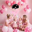 15.7 x 11.5 x 3 Inch Pink Bow Number 3 Pinata,Pink Bow Birthday Decorations, Fillable Hanging Piata with Stick Blindfold Confetti for Girls Boys 3rd Anniversary Party Decorations