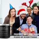 Boss Day Gifts for Him, Cool Gifts for Bosses, Boss Appreciation Gifts, Fixer of Everything Stainless Steel Coffee Mug with Lid Straw, Birthday Christmas Gifts for Boss Men, Black