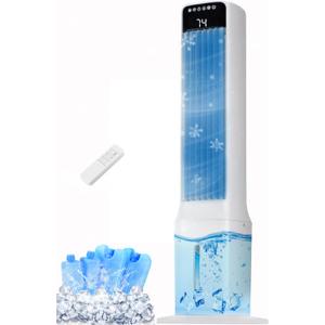 Uthfy Windowless Portable Air Conditioner, 41" Evaporative Air Cooler, Cooling Fans That Blow Cold Air, Remote, 24H Timer, 4 Ice Packs, Dual Water Tank, Tower Swamp Cooler Fan for Bedroom