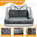 Dog Car Seat for Medium/Large Dogs Under 100 Lbs,Multi-Functional Dog Car Bed Washable Pet Travel Safety with Thick Cushion, Soft Safe Removable,for All Cars Back SeatGrey