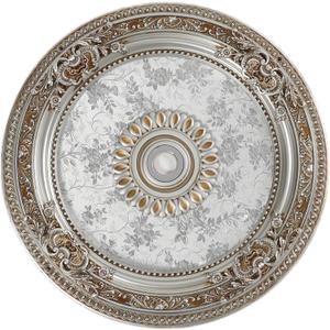 24.4 inch Decorative Ceiling Medallion for light fixtures, Silver and Gold Finish