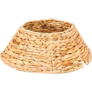 14" Mini Christmas Tree Collar, Hand Woven Hyacinth Christmas Tree Base, Rustic Farmhouse Style Tree Skirt, Suitable for Christmas Base Decorations On Desks, Offices and Bedrooms