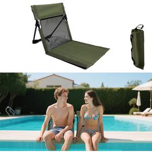 Verveens Portable Poolside Chairs with Mesh Backrest,Lightweight Foldable Beach Chairs with Carry Bag for SwimmingPool Sunbathing Camping Picnic Lawn Road Trips