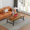 Folding Coffee Table, Portable Floor Table Desk for Sitting on The Floor, No Assembly Low Coffee Table for Living Room, Home, Caravan and Camping Use, Rustic Brown Wood, 39.4Lx19.7Wx15.8H, Rustic Brown 