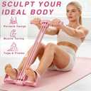 Pedal Resistance Bands with Handles, Upgrade 6-Tube Natural Rubber Foot Pedal Resistance Bands, Multifunction Fitness Bands for Abdomen Waist Arms Legs Training