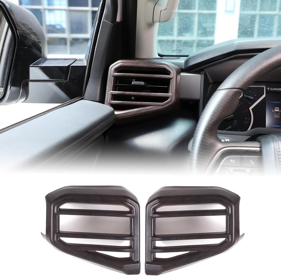 Aunginsy Car Center Console Side Air Conditioning Outlet Trim Cover Compatible with Toyota Tundra/Sequoia 2022-2025 2026, ABS Dashboard Side A/C Wind Vent Panel Decorative Frame Protector Accessories
