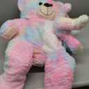 Tezituor Big Teddy Bear with Baby, 39 inch Large Mommy Teddy Bear with Baby, Giant Stuffed Bear for Kids, Girlfriend on Mother's Day, Valentine, Christmas, Baby Shower, Tie-dye Pink