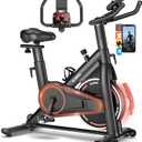 Exercise Bike, Adjustable Magnetic Resistance Stationary Bikes for Home with App Compatible, Silent Indoor Cycling Bike with 350lbs Weight Capacity Comfortable Seat, Digital Monitor & Phone Mount