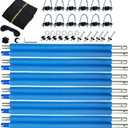 16Ft Trampoline Net and Pole Replacement, Universal Enclosure Poles with Clamp, Screws and Bolts, Tube Caps, Fit 6 Straight 16 Feet Round Trampoline Frame