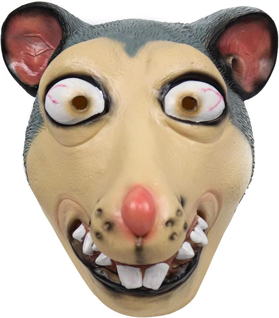 Rat Costume Mask for Adult Cute Rat Halloween Costume Funny Animal Mouse Costume Latex Mask