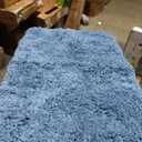 Bathroom Rugs Non Slip Washable, Ultra Thick Soft Microfiber Absorbent Bath Mats, High Density Foam Latex Non Slip Backing Bath Rugs, Fluffy Floor Carpet for Tub&Shower 24x17, Blue