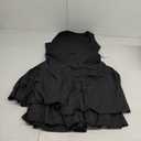 Kaximil Women's Square Neck Ruffle Hem Mini Dress Ruched Waist Short Party Dresses (Black) X-Large