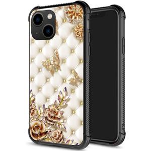 ZHEGAILIAN for iPhone 14 Case, Military-Grade Protection, All-Around Shockproof Corners, Anti-Scratch Phone Case for iPhone 14 - Diamond Butterfly