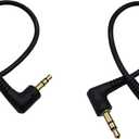2 x Stereo Audio Cable, 90 Degree Angled 3.5mm 3Pole TRS Male to Male Stereo Audio Extension Cable for Phone Laptops MP3 Table PC and More(2pcs) (3pole M Bend/M Bend)