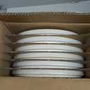 famiware Star Dinner Plates for 6, 10 inches Plate Set, Scratch Resistant, Stoneware Dinnerware, Kitchen Modern Rustic Serving Dishes, Matte White