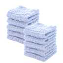 MUKIN Baby Washcloths - Natural Cotton Baby Wipes - Soft Newborn Face Towel for Sensitive Skin - 10 Pack, 12x12 inches (Blue)
