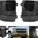 Pair LED Fog Lights Compatible with Chevy Silverado 1500 2016 2017 2018 | OEM Bumper Driving Fog lamp Kit | Replace #GM2592315,GM2593315,84000614,84000613 (Tawny Lens)