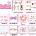 Hair Accessories Kit for Girls Including 32 Pieces Hair Clips, Hair Barrettes, Hair Ties, Hair Bows - Great Gift for Birthday, Christmas, Party, Age 4-15 (Crystal)