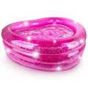 ArtCreativity Sparkly Inflatable Kiddie Pool with 3 Levels, Transparent Blow Up Pool for Kids with Silver Glitter and Cushioned Bottom, Easy to Inflate Outdoor Pools for Backyard, Summer Toys for Kids