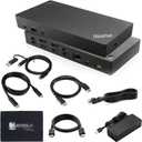 Lenovo 40AF0135US Thinkpad Docking Station Dual Monitor Hybrid USB-C with USB-A  with 135W Adapter + HDMI Cable + DisplayPort Cable + USB-C Cable + Microfiber Cloth 
